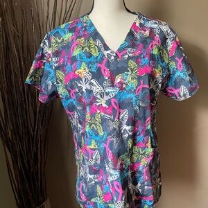 Colorful Butterfly Print Women's Top